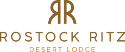Rostock Ritz Desert Lodge logo with dual RR monogram in brown and gold
